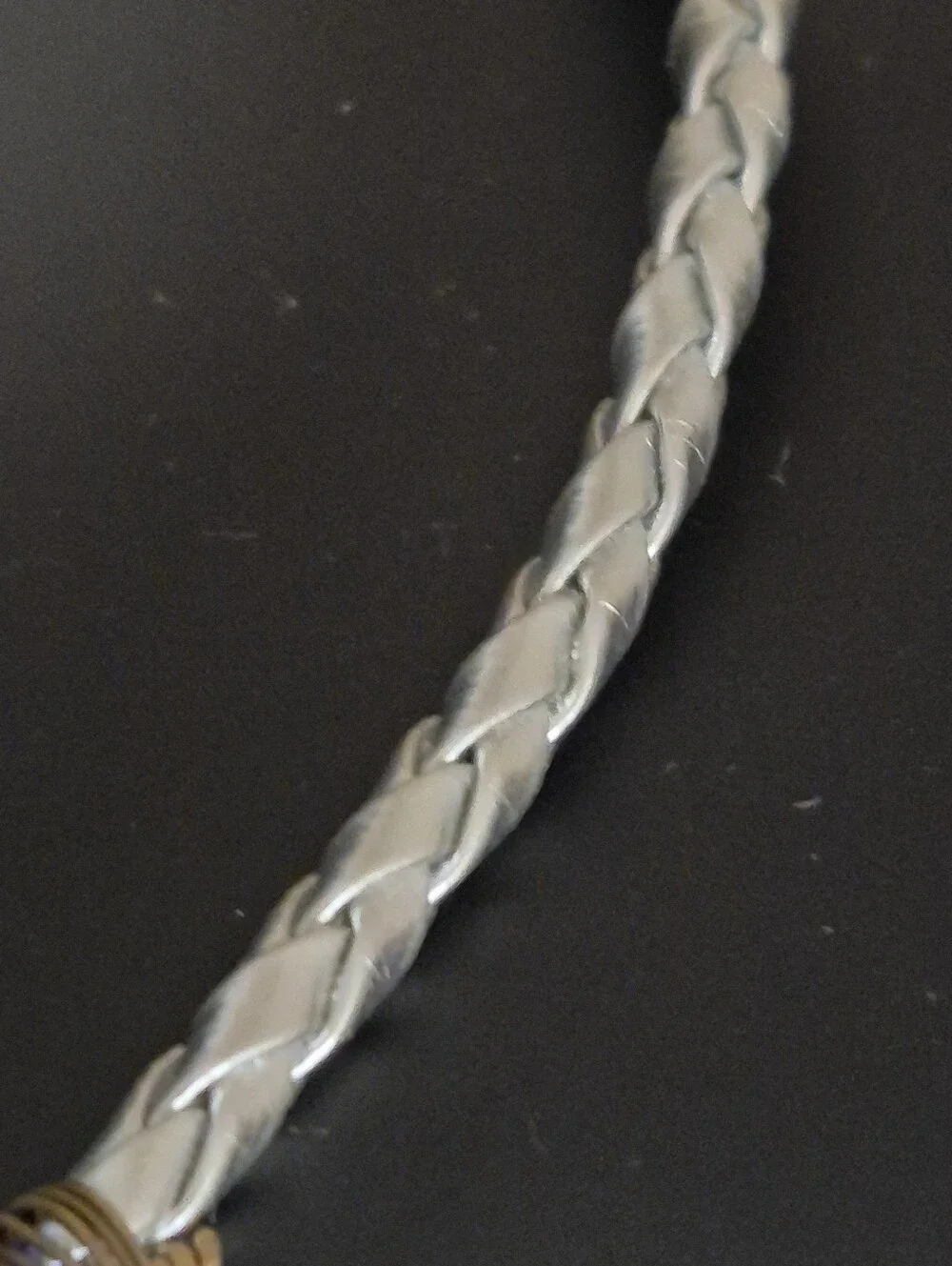 Handmade Sterling Silver Yellow Glass Inlay Daisy Pendant Leather Chain Choker